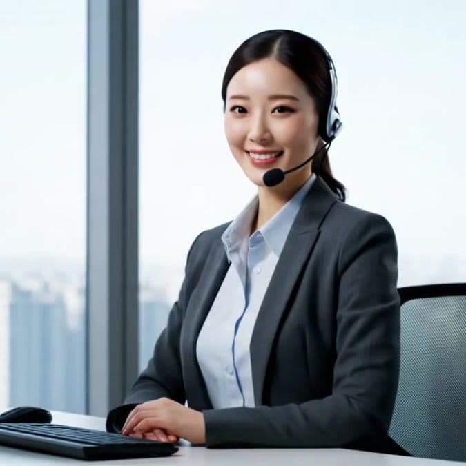 세일즈 helping a customer on a call