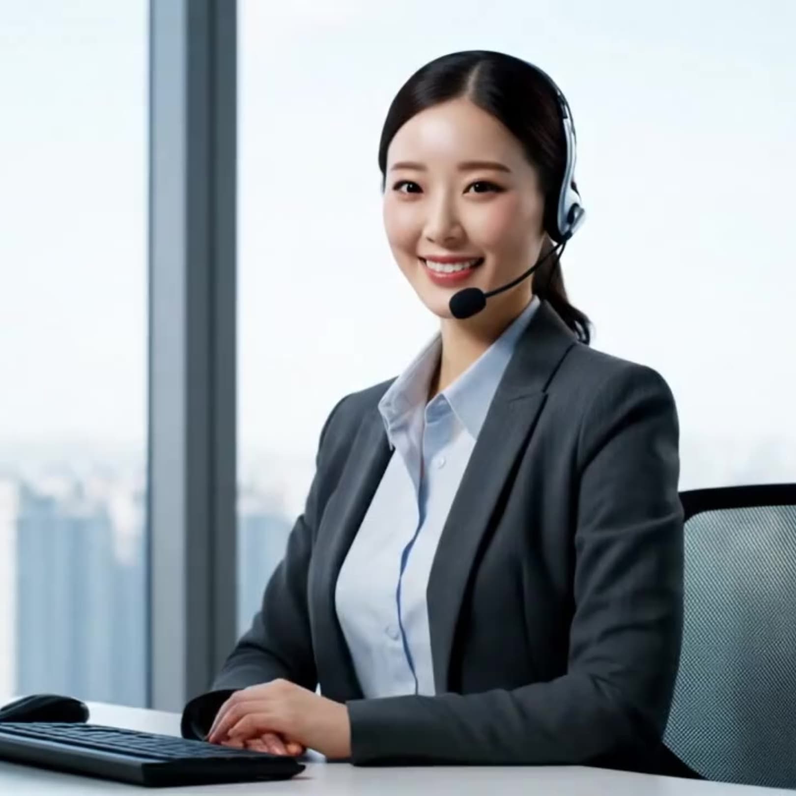 세일즈 helping a customer on a call