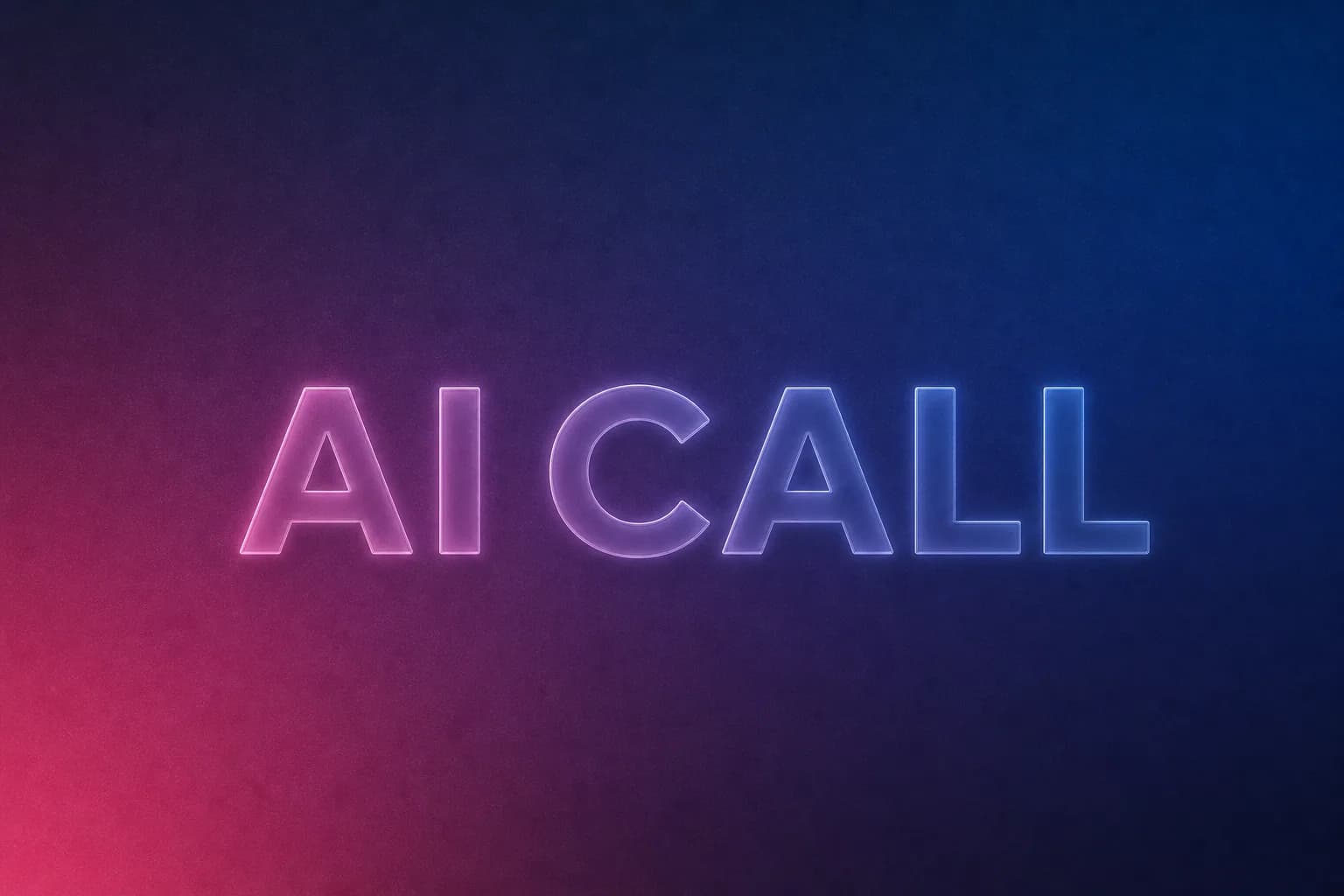 AI CALL 용어를 glassmorphic letter로 표현한 gradient thumbnail