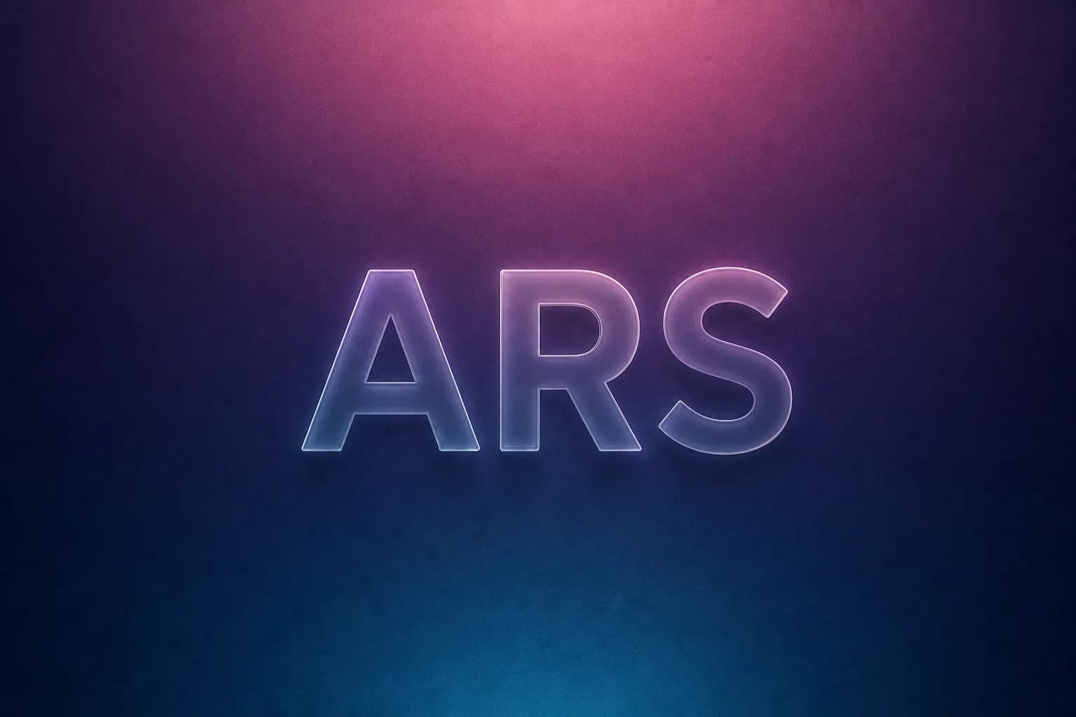 ARS 용어를 glassmorphic letter로 표현한 gradient thumbnail