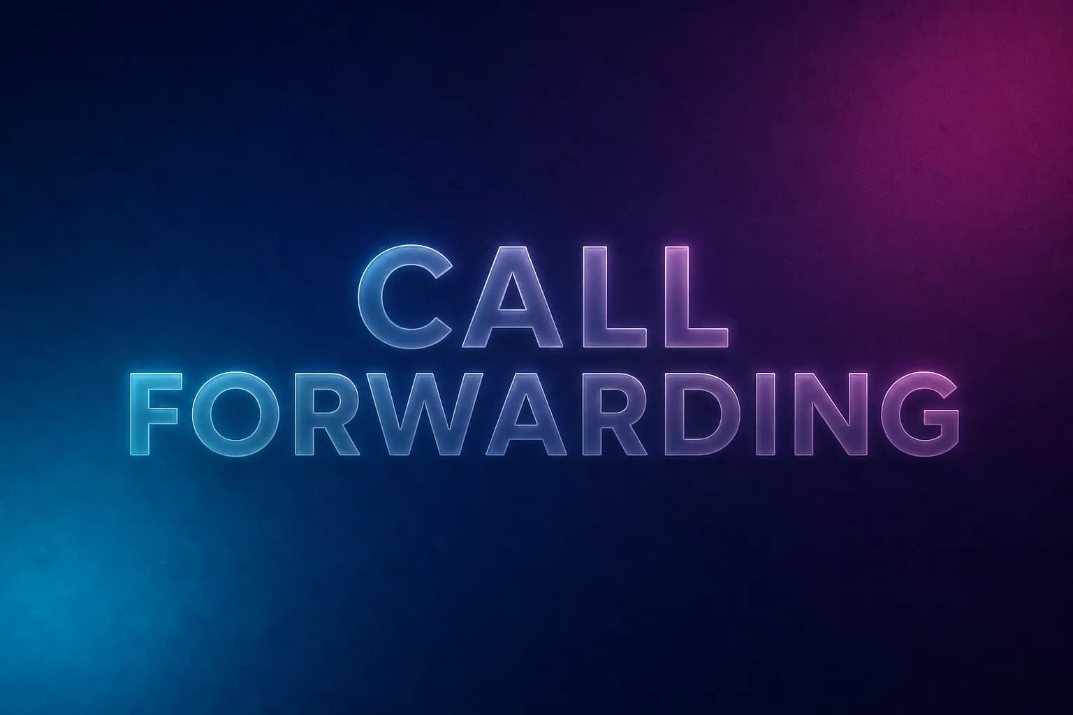 CALL FORWARDING 용어를 glassmorphic letter로 표현한 gradient thumbnail