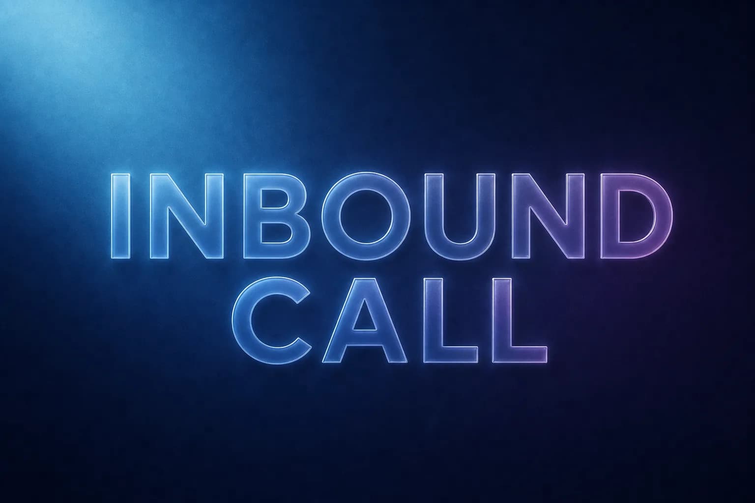 INBOUND CALL 용어를 glassmorphic letter로 표현한 gradient thumbnail