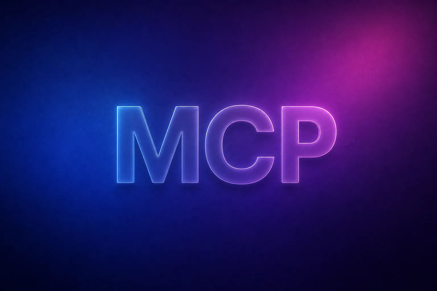 MCP 용어를 glassmorphic letter로 표현한 gradient thumbnail
