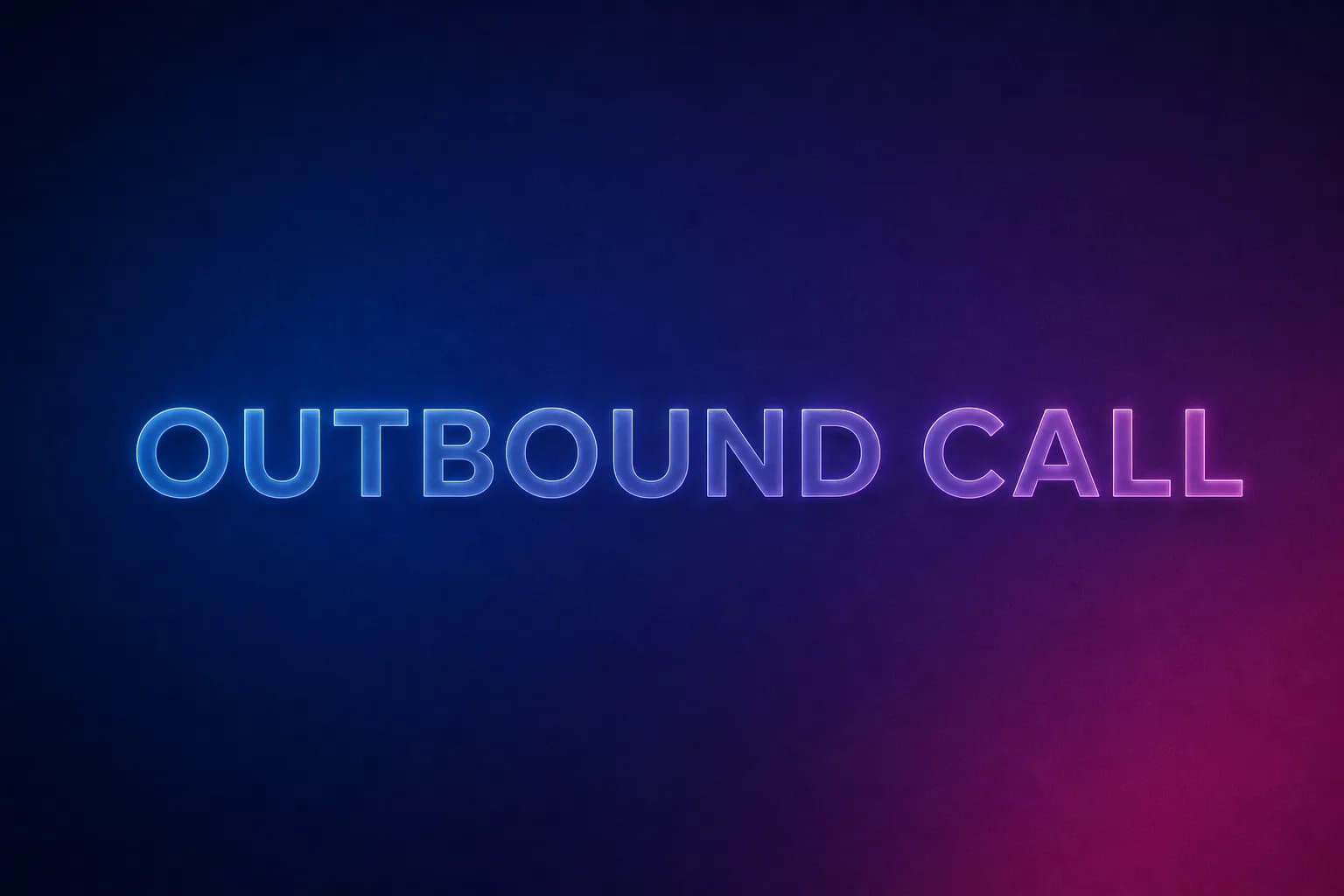 OUTBOUND CALL 용어를 glassmorphic letter로 표현한 gradient thumbnail