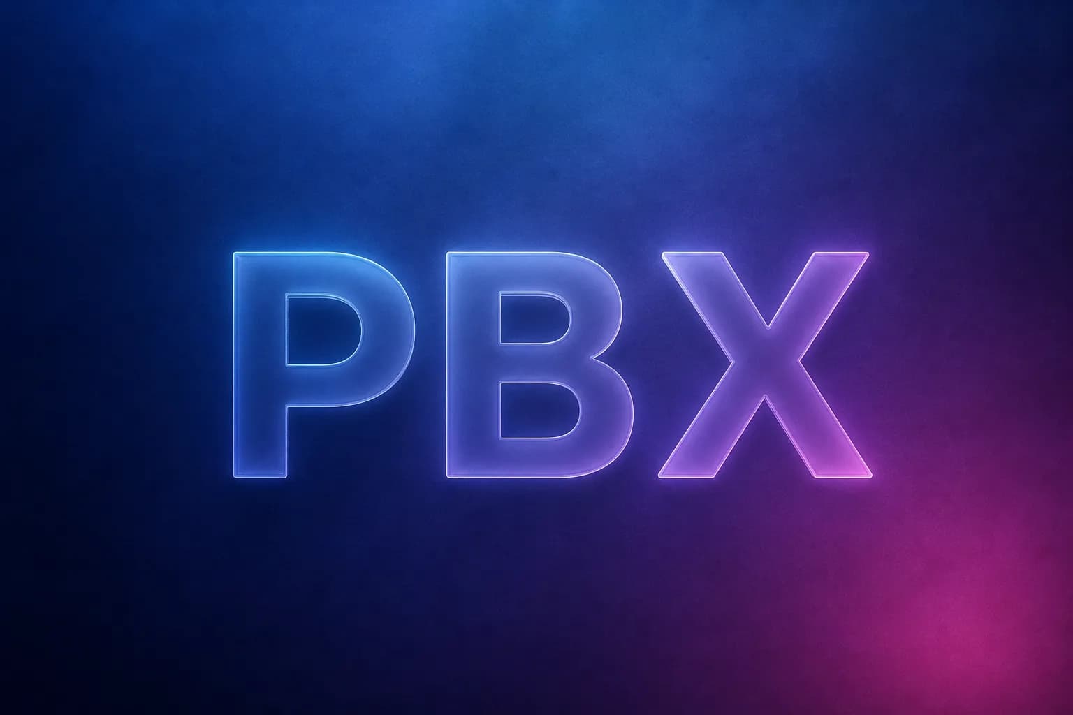 PBX 용어를 glassmorphic letter로 표현한 gradient thumbnail