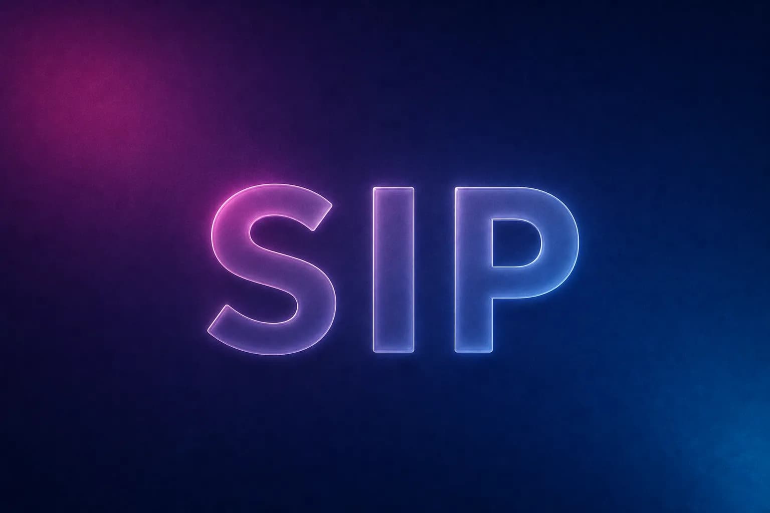 SIP 용어를 glassmorphic letter로 표현한 gradient thumbnail
