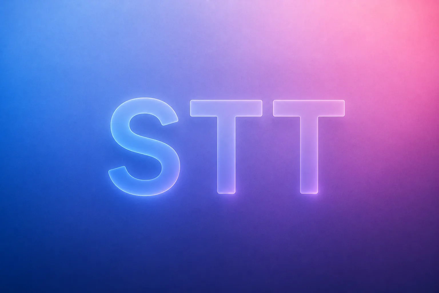 STT 용어를 glassmorphic letter로 표현한 gradient thumbnail