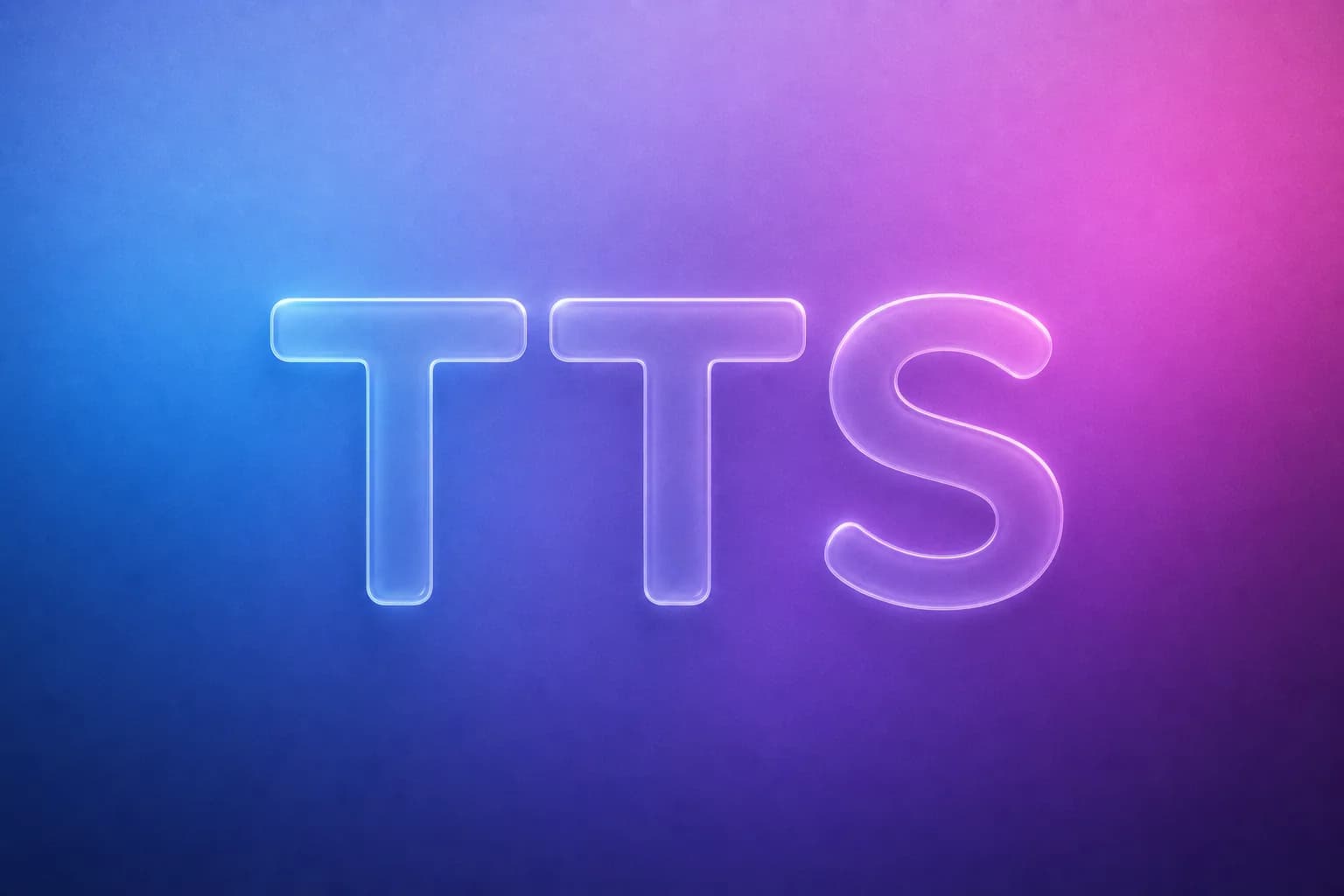 TTS 용어를 glassmorphic letter로 표현한 gradient thumbnail