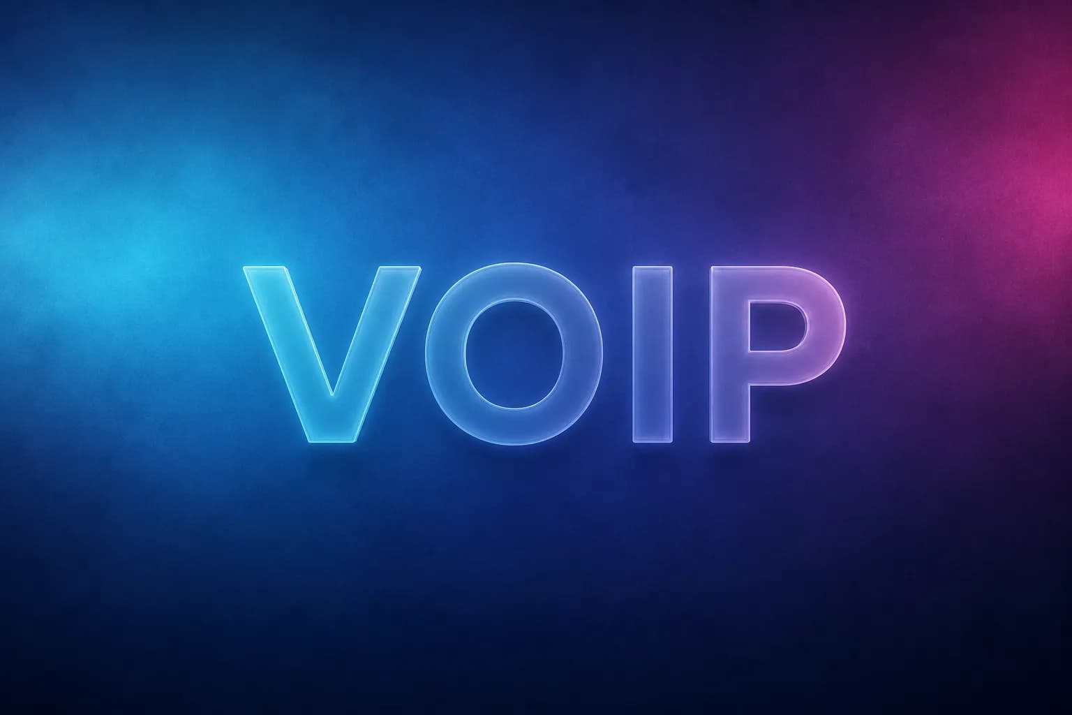 VOIP 용어를 glassmorphic letter로 표현한 gradient thumbnail