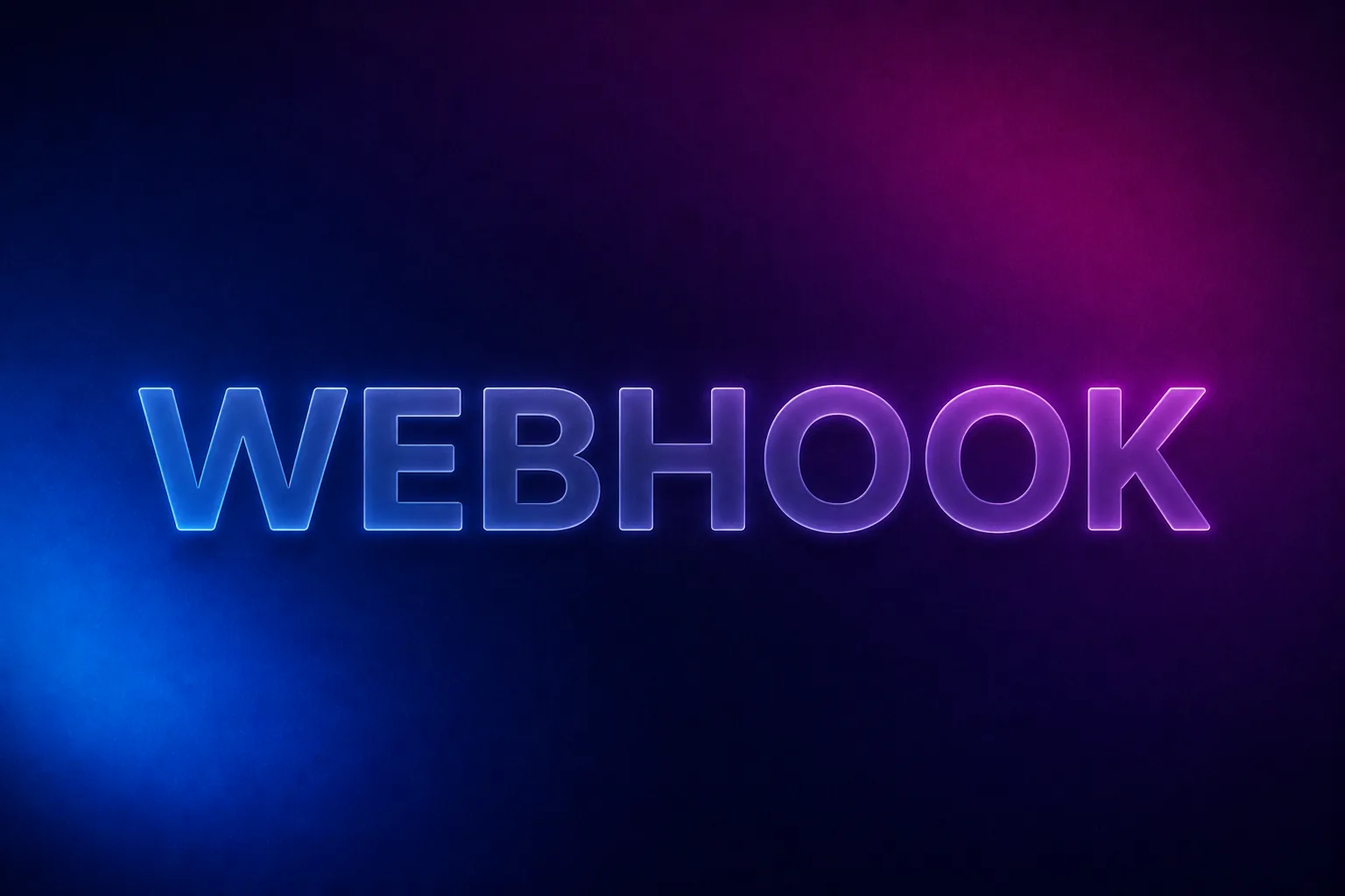 WEBHOOK 용어를 glassmorphic letter로 표현한 gradient thumbnail